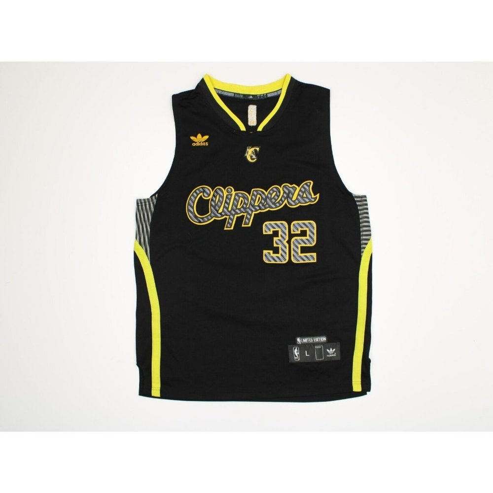 Vintage Adidas Men's Size Large Black Yellow Jersey Los Angeles Clippers